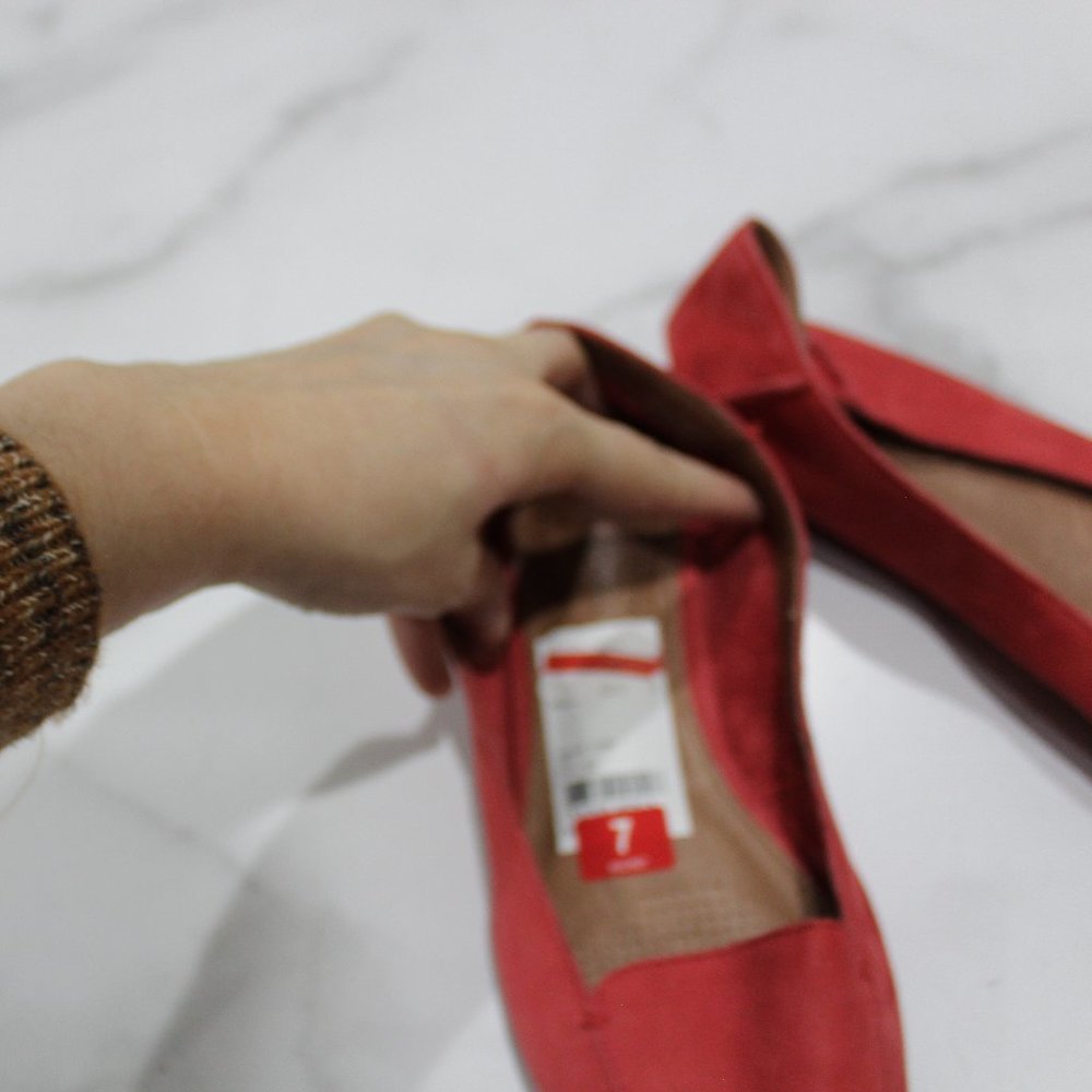 Corso Como Red Leather Square Toed Flats sz 7 NWT - Picture 5 of 8